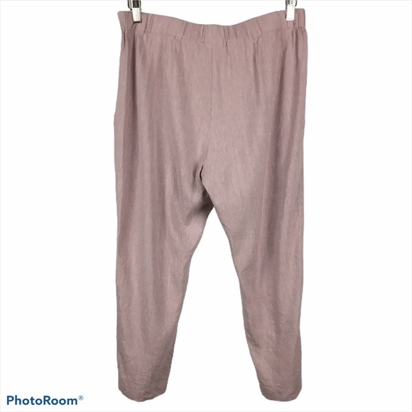 J.Jill Linen Stretch Button Hem Ankle Pants Rosebud Pink - Picture 2 of 12